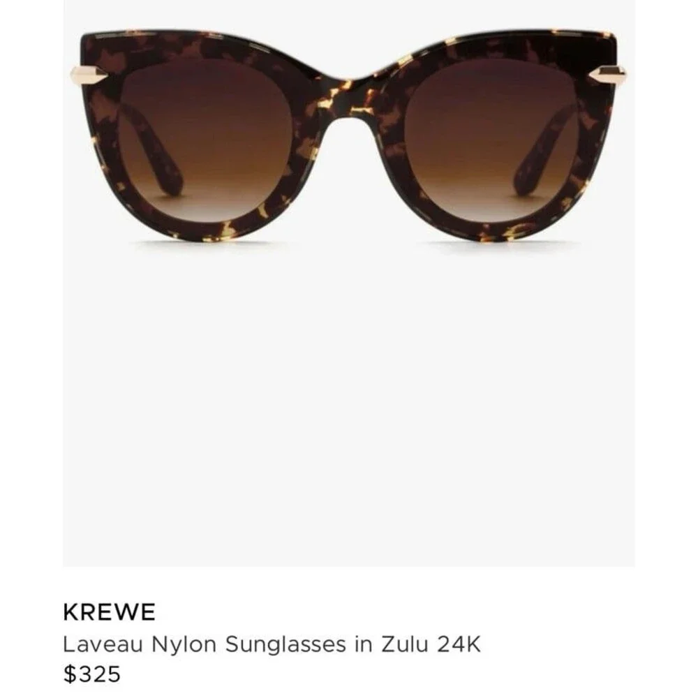Krewe Laveau Nylon Sunglasses in Zulu 24K with Leopard Sleeve